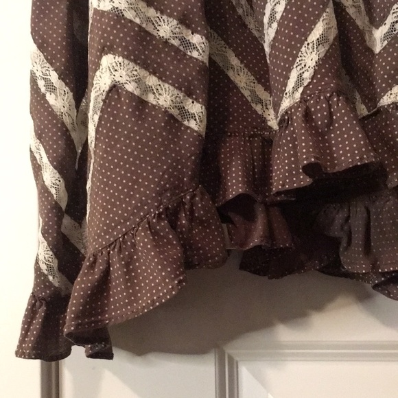 Intimately Free People | Brown & Cream Dots Voile Trapeze Top - Picture 6 of 8